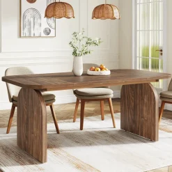 Tribesigns Dining Tables*63-Inch Rectangular Dining Table Thick Laminated Tabletop for 4-6 Person