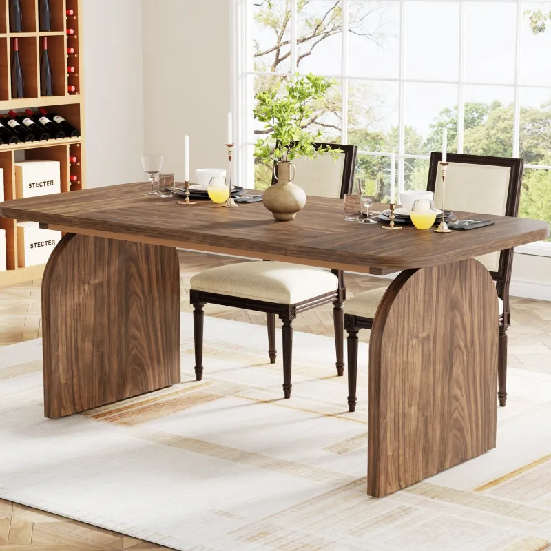 Tribesigns Dining Tables*63-Inch Rectangular Dining Table Thick Laminated Tabletop for 4-6 Person