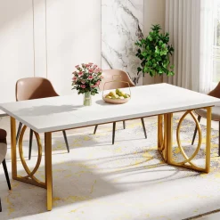 Tribesigns Dining Tables*70.9-Inch Wood Dining Table , Modern Rectangle Kitchen Table for 4-6 People