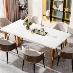 Tribesigns Dining Tables*70.9-Inch Wood Dining Table , Modern Rectangle Kitchen Table for 4-6 People