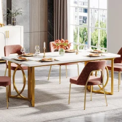 Tribesigns Dining Tables*70.9-Inch Wood Dining Table , Modern Rectangle Kitchen Table for 4-6 People
