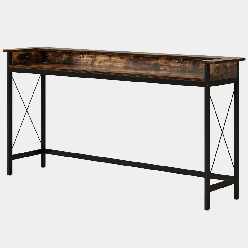 Tribesigns Console Tables|Console Tables*Industrial Console Table, 70.9" Sofa Table with Outlets and USB Ports
