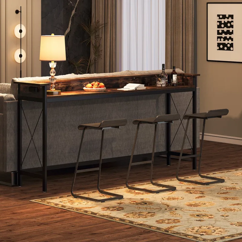 Tribesigns Console Tables|Console Tables*Industrial Console Table, 70.9" Sofa Table with Outlets and USB Ports
