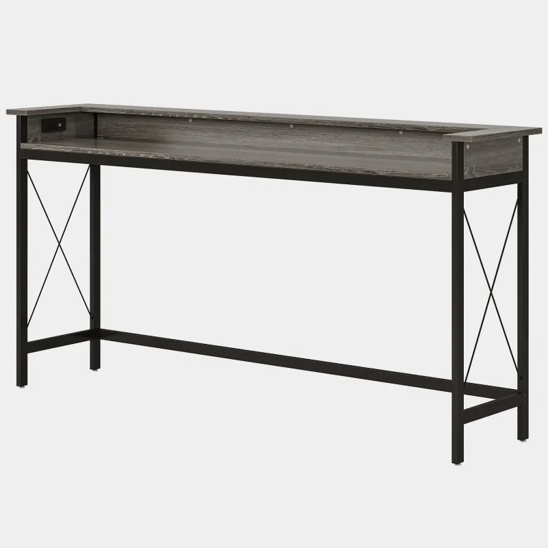 Tribesigns Console Tables|Console Tables*Industrial Console Table, 70.9" Sofa Table with Outlets and USB Ports