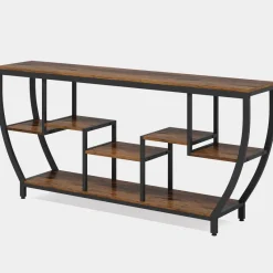 Tribesigns Console Tables|Console Tables*Industrial Console Table, 70.9" Entryway Sofa Table with Shelves
