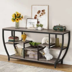 Tribesigns Console Tables|Console Tables*Industrial Console Table, 70.9" Entryway Sofa Table with Shelves