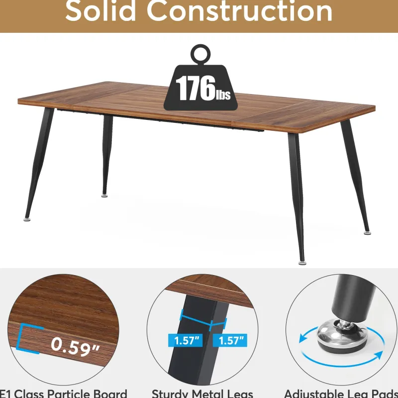 Tribesigns Dining Tables*Industrial Dining Table, 70.9" Kitchen Dinner Table for 6 to 8 People