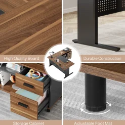Tribesigns Desks*Industrial L - Shaped Desk, 63