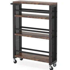 Tribesigns Kitchen Carts|Kitchen Carts*Kitchen Cart, 4 Tier Slim Storage Rolling Cart Spice Rack