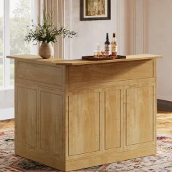 Tribesigns Bar Units*L - Shaped Bar Table, 4 - Tier Bar Cabinet Reception Desk