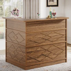 Tribesigns Bar Units*L - shaped Bar Table, 4 - tier Bar Cabinet Liquor Bar Units