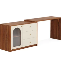 Tribesigns Desks*L - Shaped Computer Desk, Corner Office Desk with Reversible Storage Cabinet