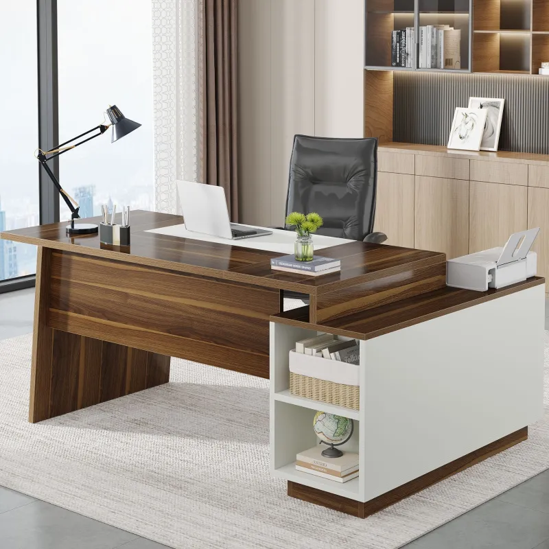 Tribesigns Desks*L - Shaped Executive Desk, 70.5" Computer Desk with Cabinet
