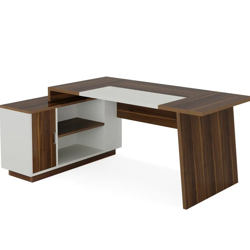 Tribesigns Desks*L - Shaped Executive Desk, 70.5" Computer Desk with Cabinet