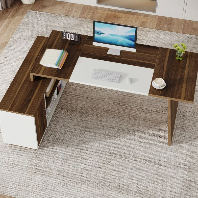 Tribesigns Desks*L - Shaped Executive Desk, 70.5" Computer Desk with Cabinet