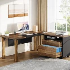Tribesigns Desks*L - Shaped Executive Desk, 63