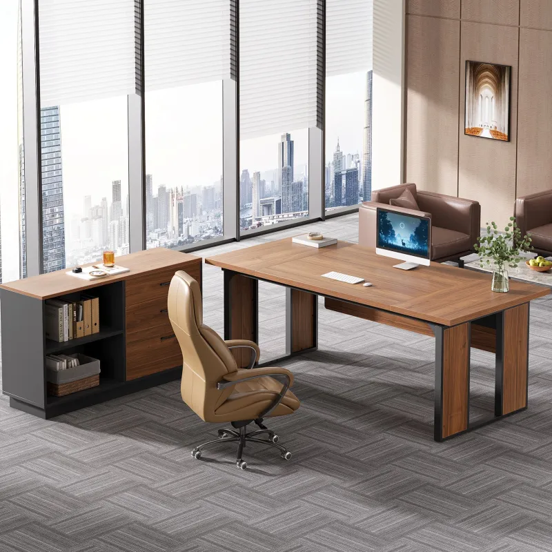 Tribesigns Desks*L - Shaped Executive Desk, 63" Computer Desk Workstation with File Cabinet