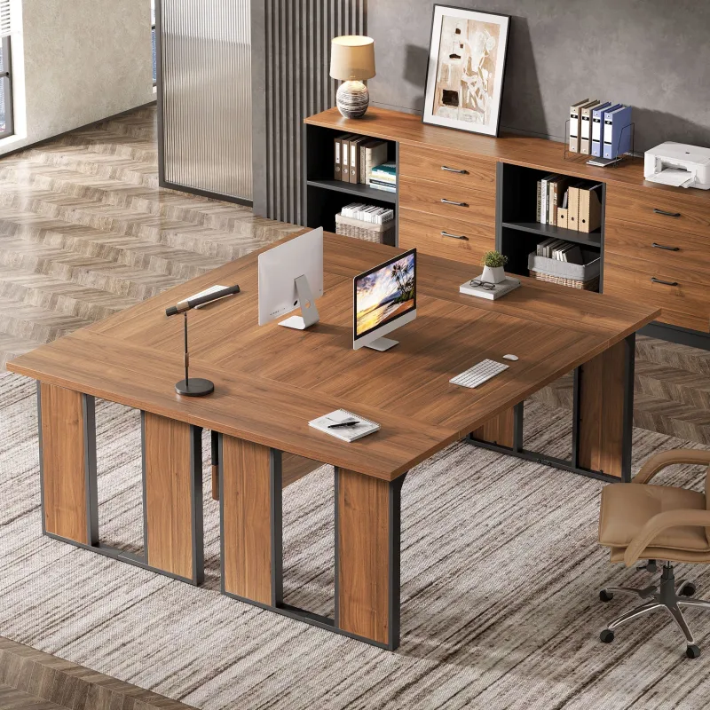 Tribesigns Desks*L - Shaped Executive Desk, 63" Computer Desk Workstation with File Cabinet
