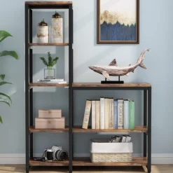 Tribesigns Etagere|Etagere*Ladder Bookshelf, 5-Tier Etagere Bookcase Display Rack for Home Office