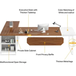 Tribesigns Desks*Large L - Shaped Desk, 70.87