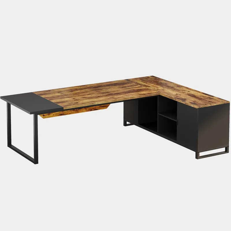 Tribesigns Desks*Large L - Shaped Desk, 70.87" Executive Desk with 55" File Cabinet