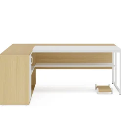 Tribesigns Desks*Large L - Shaped Desk, 71 inch Executive Desk with Shelves & Cabinet