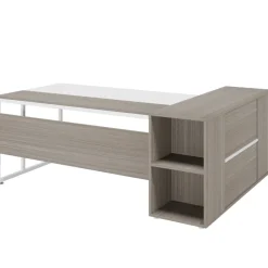 Tribesigns Desks*Large L - Shaped Desk, 71 inch Executive Desk with Shelves & Cabinet