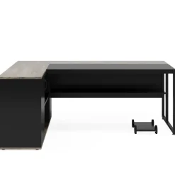 Tribesigns Desks*Large L - Shaped Desk, 71 inch Executive Desk with Shelves & Cabinet