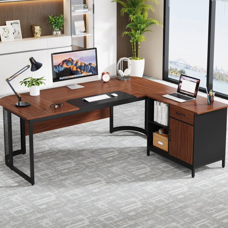 Tribesigns Desks*Large L-Shaped Desk, 63" Executive Desk with 31" Drawer Cabinet