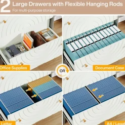 Tribesigns File Cabinets|File Cabinets*Lateral File Cabinet, Modern Filing Storage Cabinet with 2 Drawers