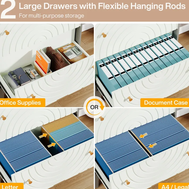 Tribesigns File Cabinets|File Cabinets*Lateral File Cabinet, Modern Filing Storage Cabinet with 2 Drawers
