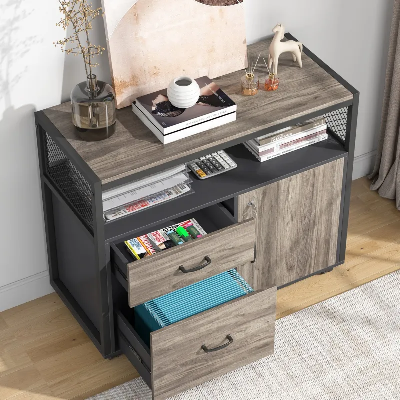 Tribesigns Printer Stands|Printer Stands*Lockable File Cabinet Printer Stand with Drawers & Caster
