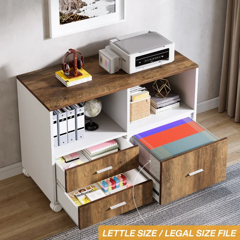 Tribesigns Printer Stands|Printer Stands*Lockable File Cabinet Printer Stand with Drawers & Caster
