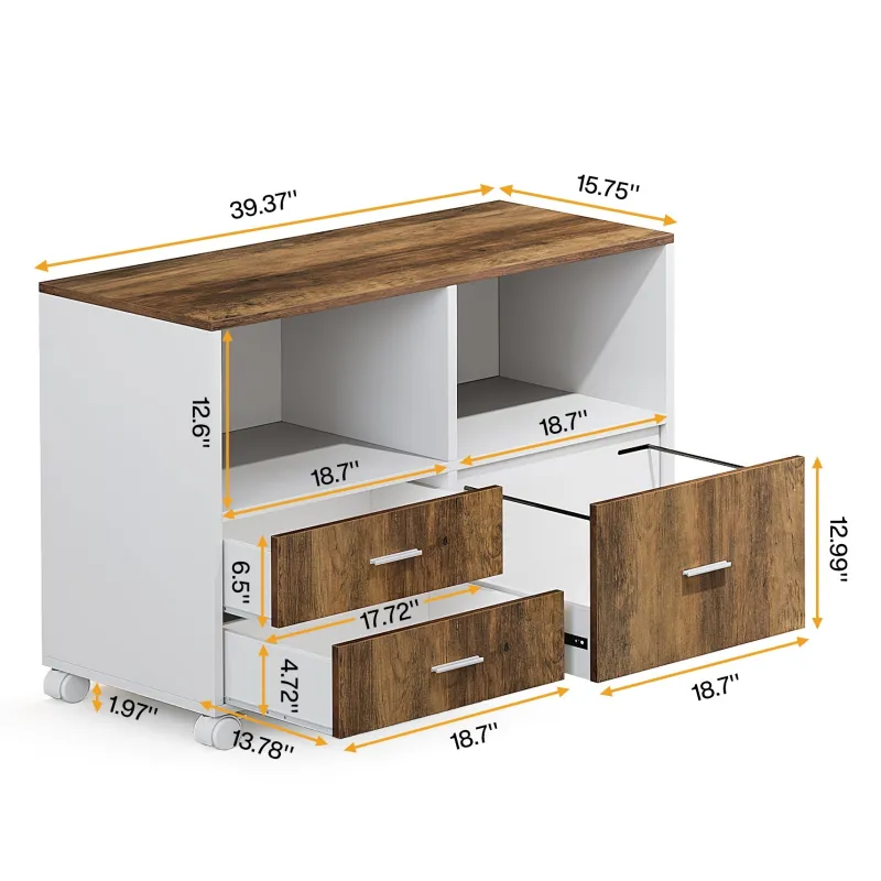 Tribesigns Printer Stands|Printer Stands*Lockable File Cabinet Printer Stand with Drawers & Caster