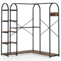Tribesigns Closet Organizers|Clothes & Garment Racks*L-Shaped Clothes Rack, Corner Garment Rack with Storage Shelves