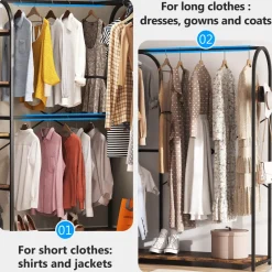 Tribesigns Closet Organizers|Clothes & Garment Racks*L-Shaped Clothes Rack, Corner Garment Rack with Storage Shelves