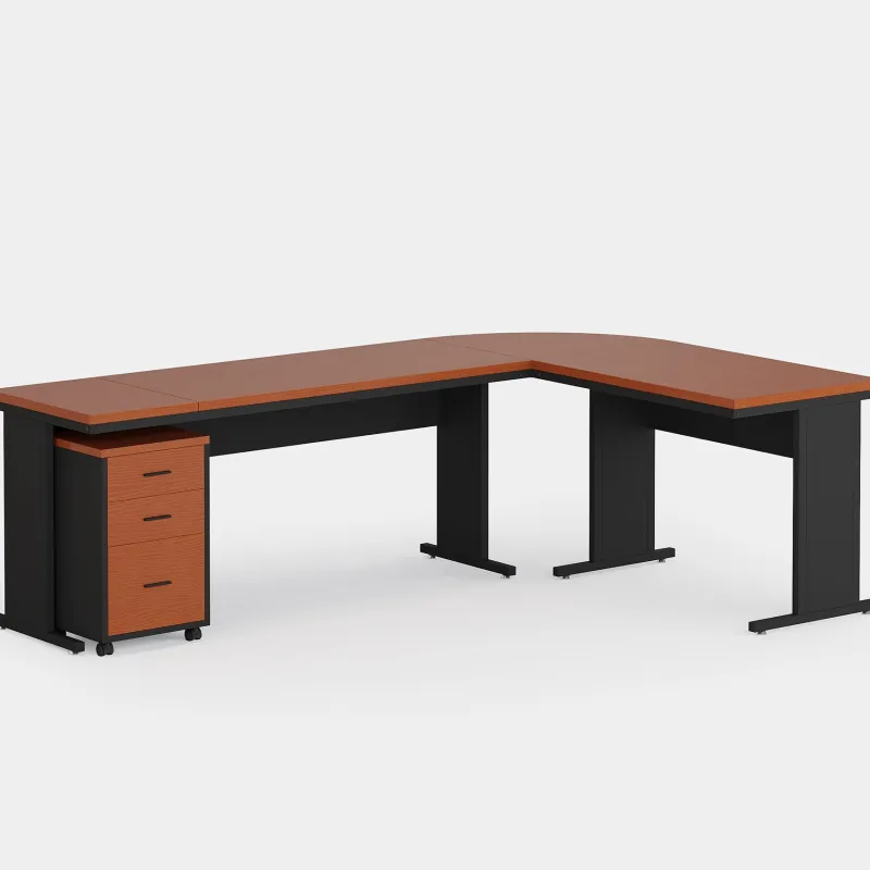 Tribesigns Desks*L-Shaped Desk, 83" Corner Executive Desk with Mobile File Cabinet