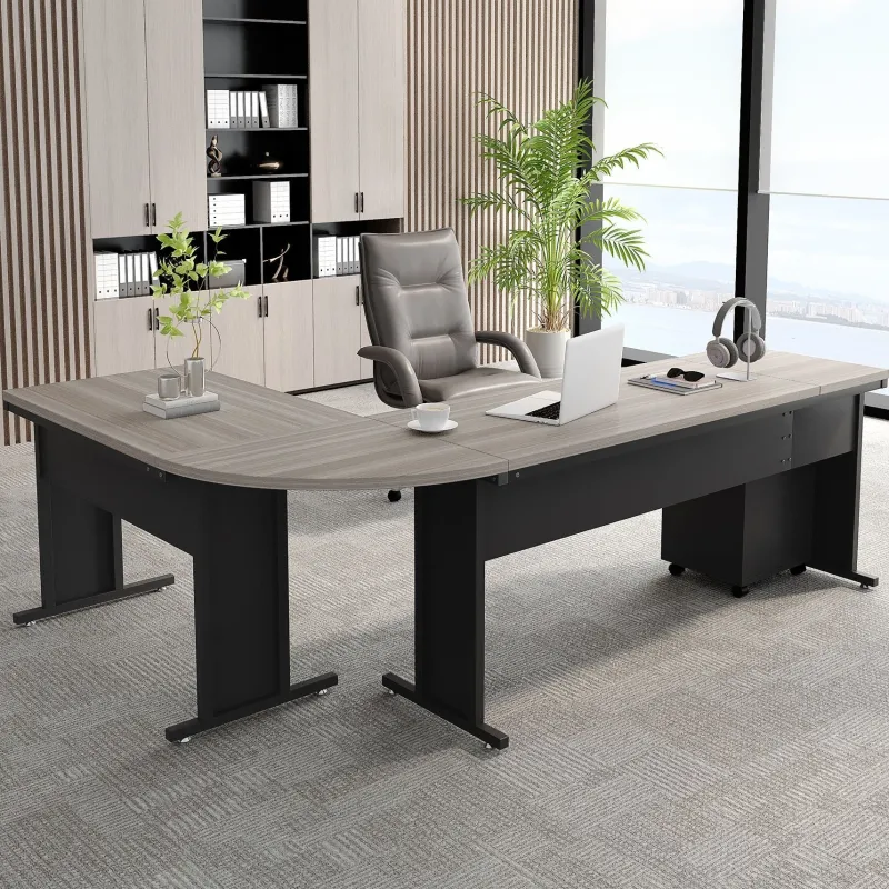 Tribesigns Desks*L-Shaped Desk, 83" Corner Executive Desk with Mobile File Cabinet