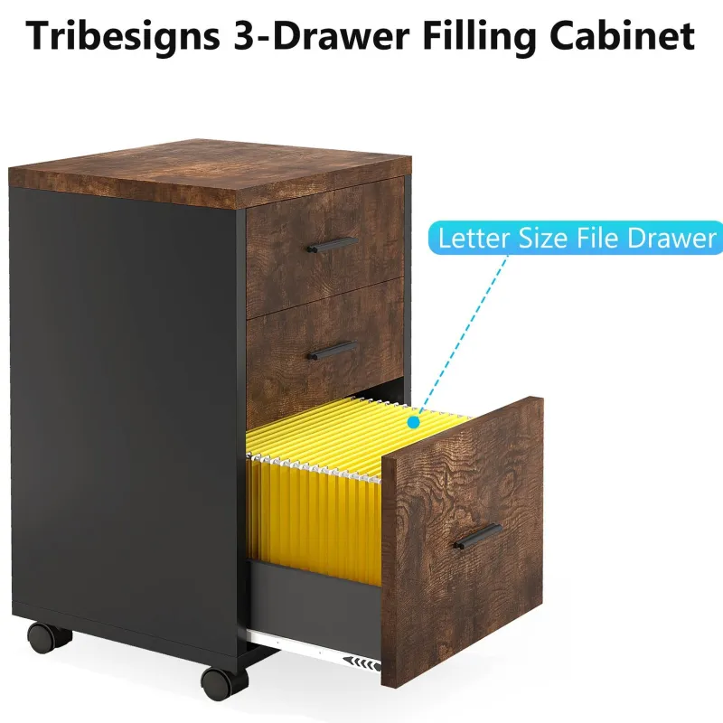 Tribesigns Desks*L-Shaped Desk, 83" Corner Executive Desk with Mobile File Cabinet