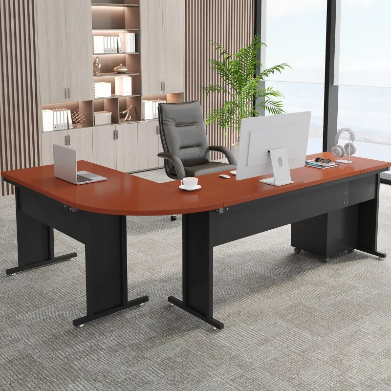 Tribesigns Desks*L-Shaped Desk, 83" Corner Executive Desk with Mobile File Cabinet