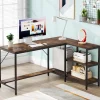 Tribesigns Desks*L-Shaped Desk, Reversible Corner Computer Desk with Storage Shelves
