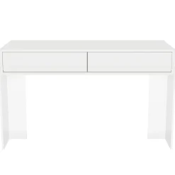 Tribesigns Makeup Vanities*Makeup Vanity, 38" Makeup Dressing Table with 2 Drawers & Acrylic Legs(Without Mirror)