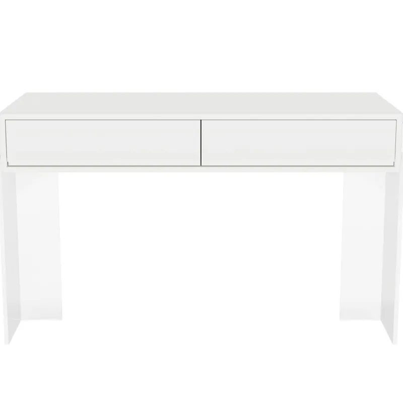 Tribesigns Makeup Vanities*Makeup Vanity, 38" Makeup Dressing Table with 2 Drawers & Acrylic Legs(Without Mirror)