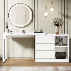 Tribesigns Makeup Vanities*Makeup Vanity, Dressing Table With 3 Drawers And Storage Shelves