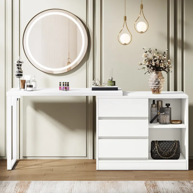 Tribesigns Makeup Vanities*Makeup Vanity, Dressing Table With 3 Drawers And Storage Shelves