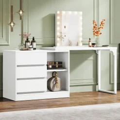 Tribesigns Makeup Vanities*Makeup Vanity, Dressing Table With 3 Drawers And Storage Shelves