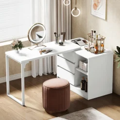 Tribesigns Makeup Vanities*Makeup Vanity, Dressing Table With 3 Drawers And Storage Shelves