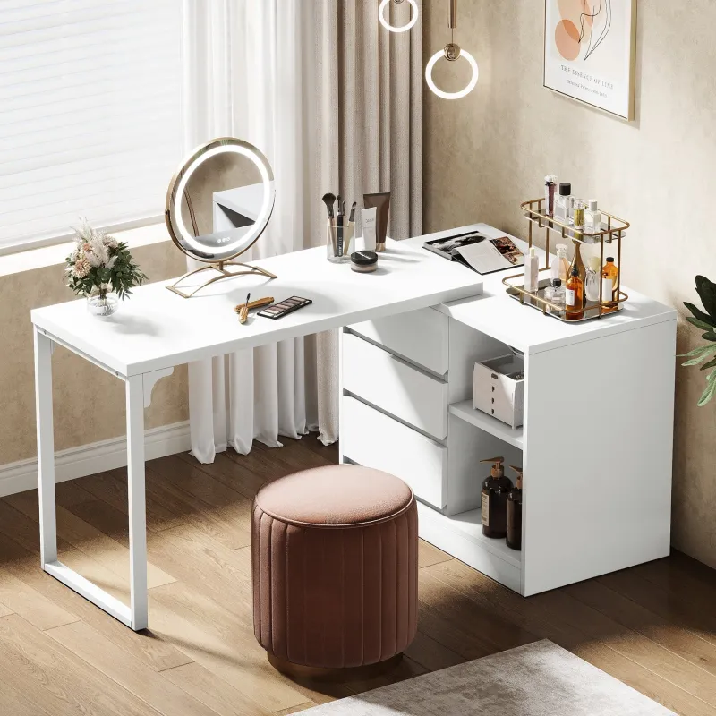 Tribesigns Makeup Vanities*Makeup Vanity, Dressing Table With 3 Drawers And Storage Shelves