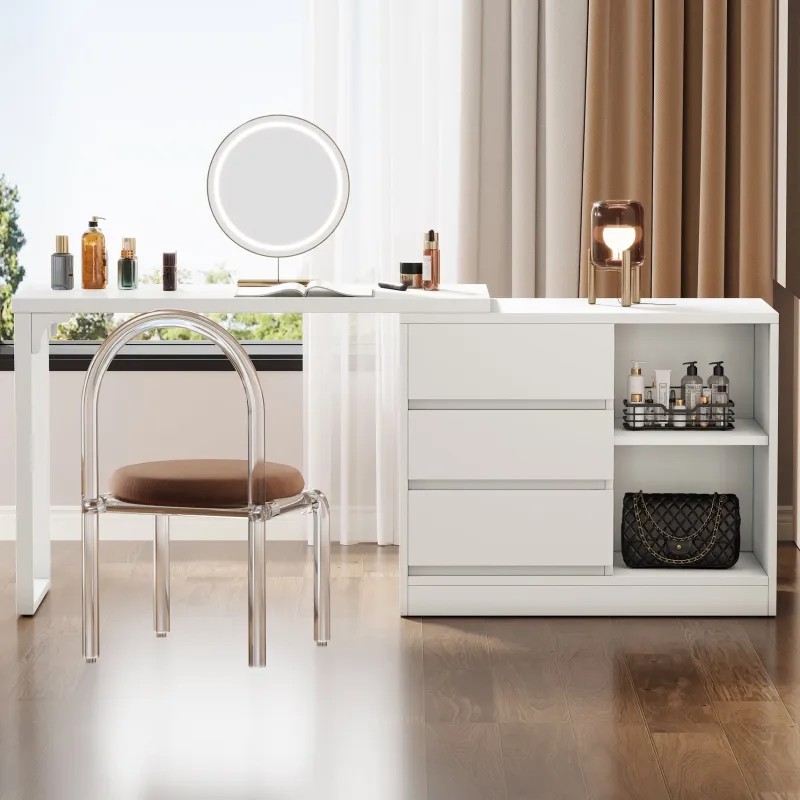Tribesigns Makeup Vanities*Makeup Vanity, Dressing Table With 3 Drawers And Storage Shelves