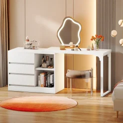 Tribesigns Makeup Vanities*Makeup Vanity, Dressing Table With 3 Drawers And Storage Shelves